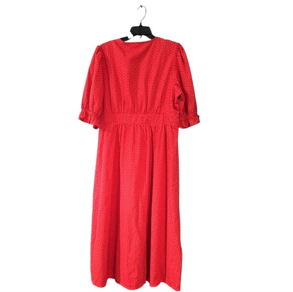 BODEN Broderie Women's Midi Tea Dress In Red Size 14 - Picture 3 of 12
